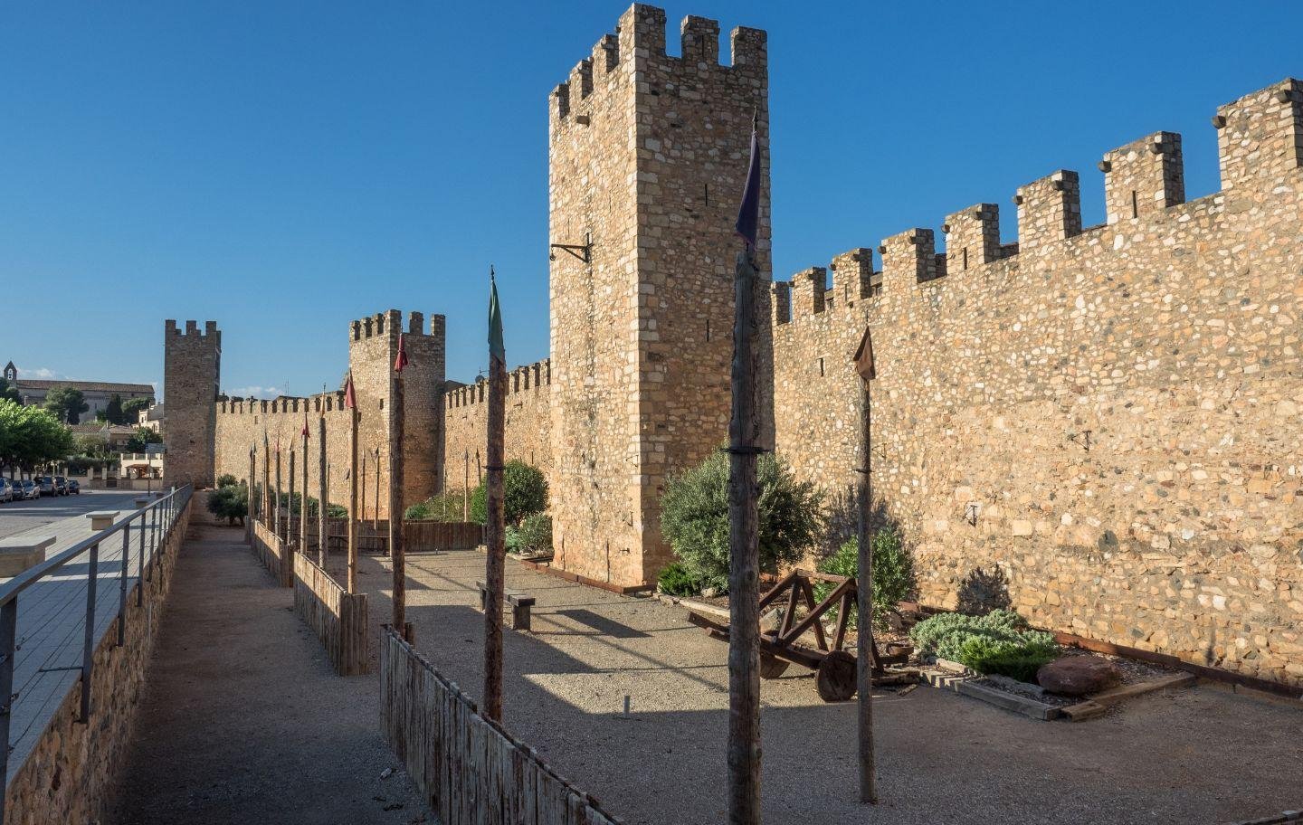 Medieval walls and towers of Montblanc in Catalonia