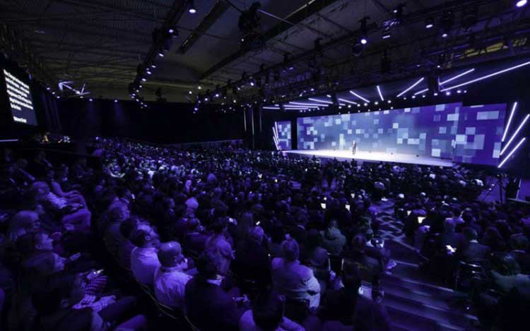 Live streaming and event video production setup in Barcelona conference hall